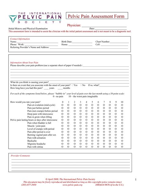 pelvic pain impact questionnaire pdf